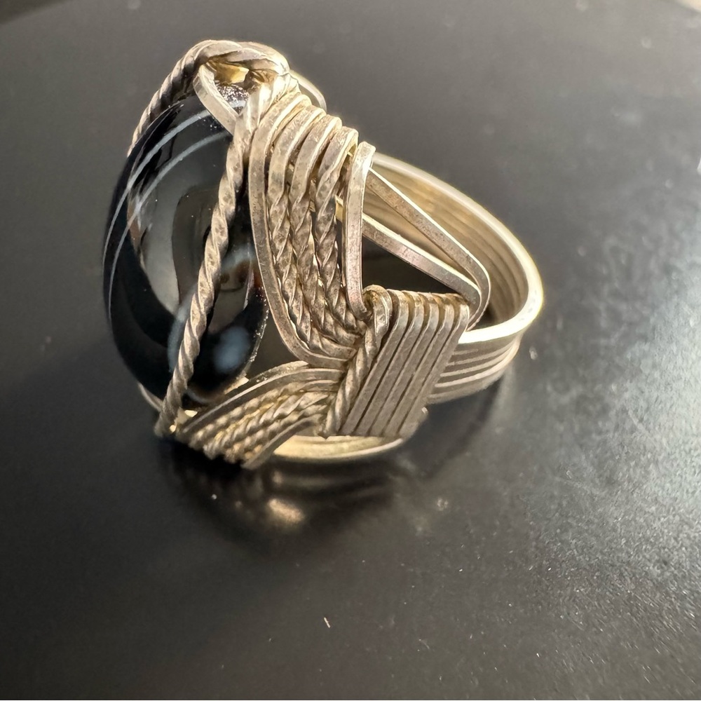 Artisan Wire-Wrapped Sterling Ring – Sculptural B… - image 2